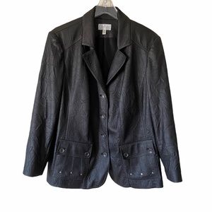 Womans Faux Leather Lined Black Jacket Size 20 Petite
